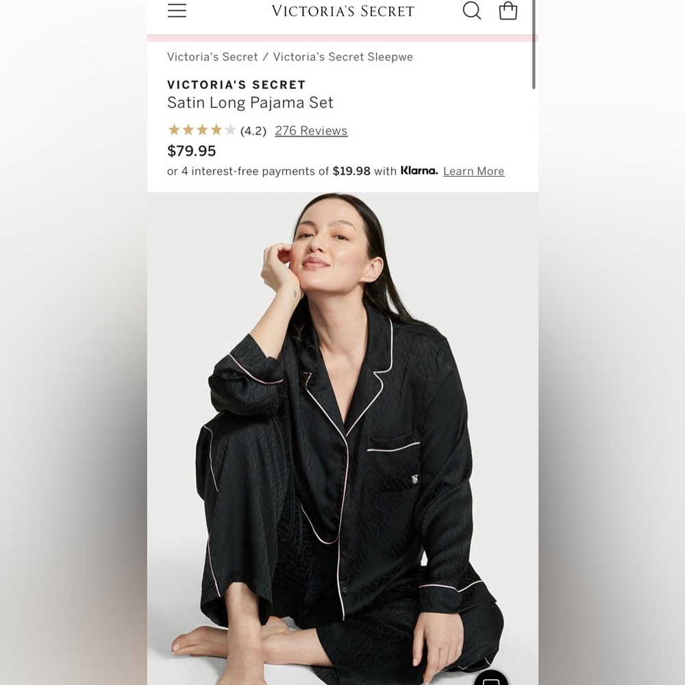 Victoria’s Secret satin PJ set.
